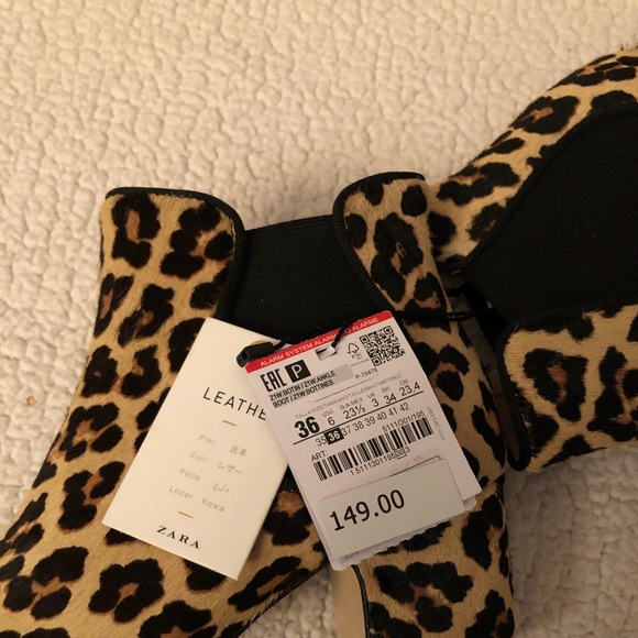 🆕 LAST CALL Zara Leopard Print Boots NWT - Picture 7 of 8